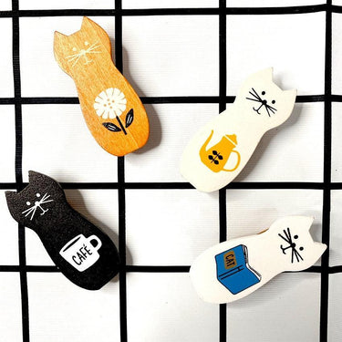 Kawaii Cats Wooden Craft Photo Clips Paper Clips & Clamps KittyNook Cat Company